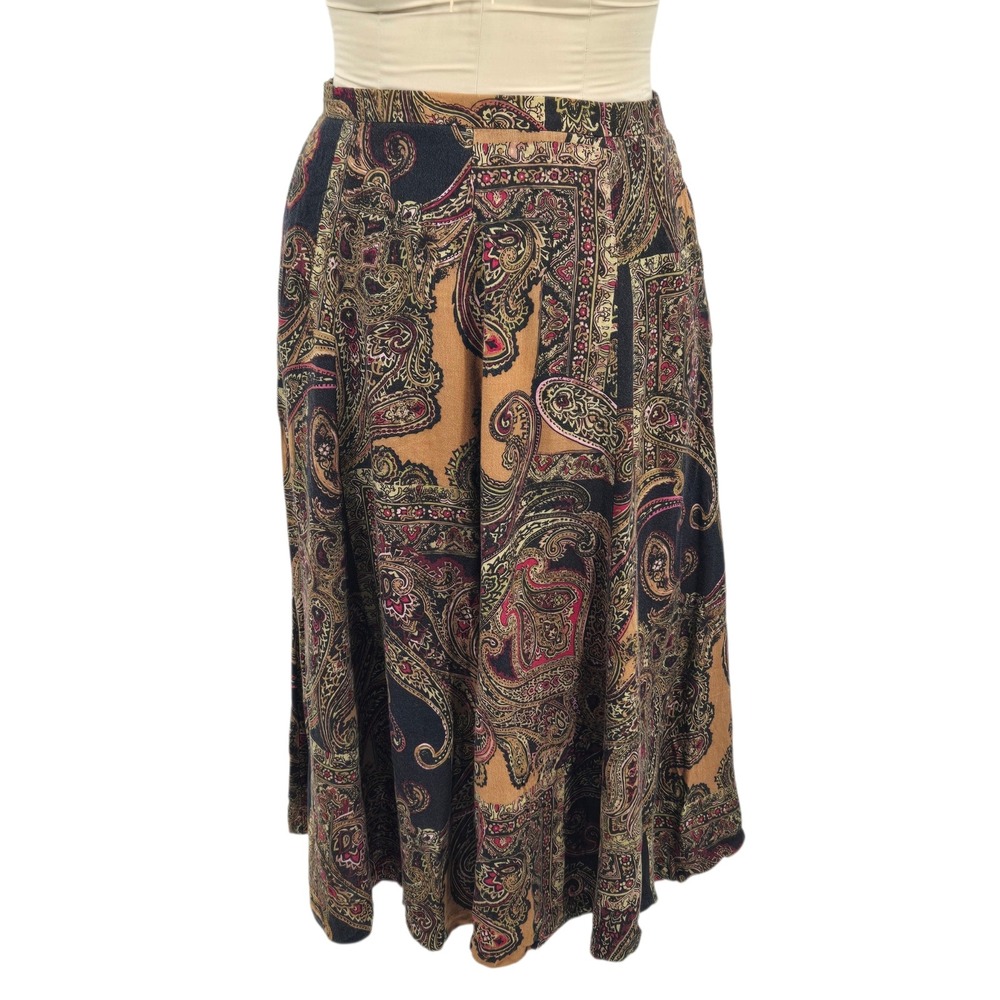 Koret Maxi Skirt Womens Size 14 Paisley Print Rayon Vintage Boho